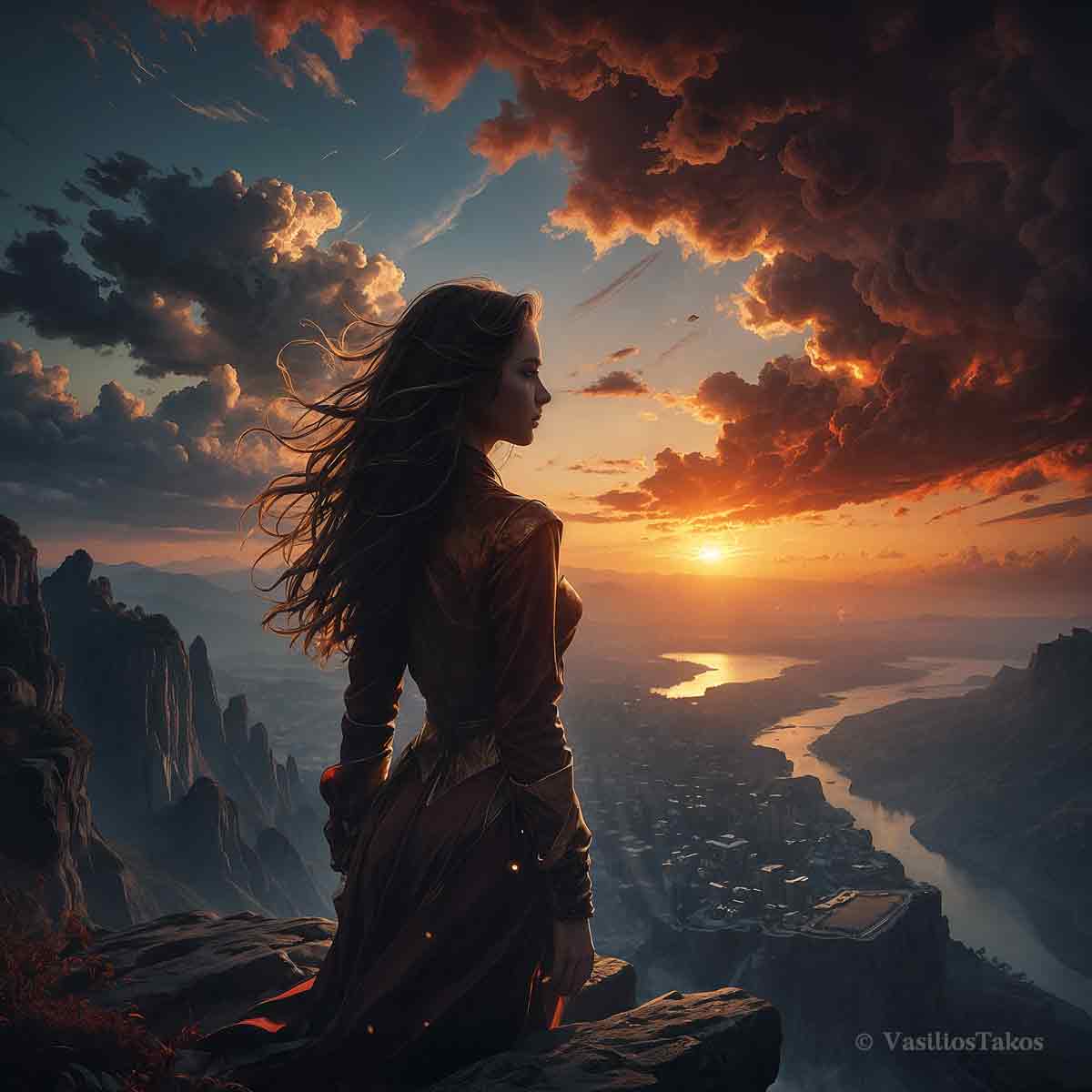 Σελήνη στον Λέοντα σε νυχτερινό ουρανό με χρυσό φως