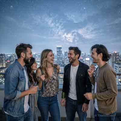 Σελήνη στον Υδροχόο πάνω από νυχτερινό ουρανό