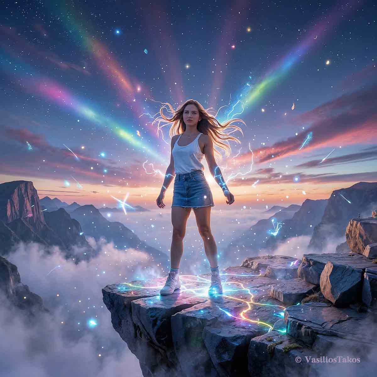 Σελήνη στον Υδροχόο με φωτεινό ουρανό και αστέρια